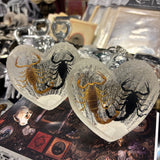 Heart Shaped Double Scorpion Lucite