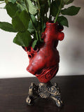 Red Anatomical Heart Vase
