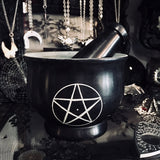Carved Pentacle Mortar with Pestal