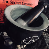 Carved Pentacle Mortar with Pestal