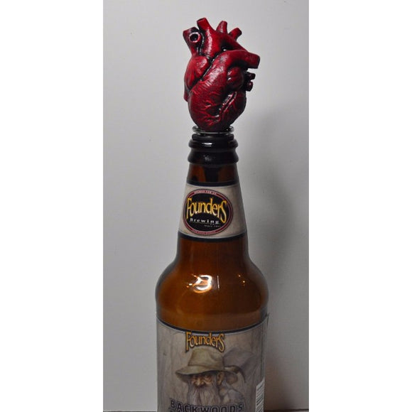 Blood Red Heart Bottle Stopper